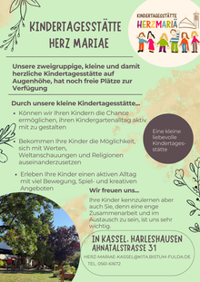 Freie Plätze in der Kindertagesstätte Herz Mariä